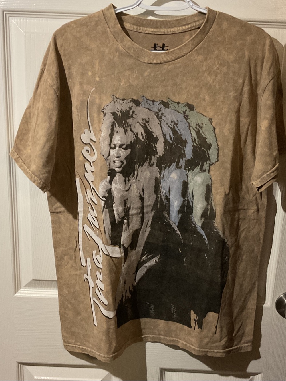 Tina Turner Brown Mineral Washed Graphic Short-Sleeve Band Tee